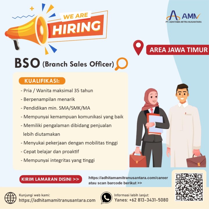 Lowongan BSO (Branch Sales Officer) Area Jawa Timur