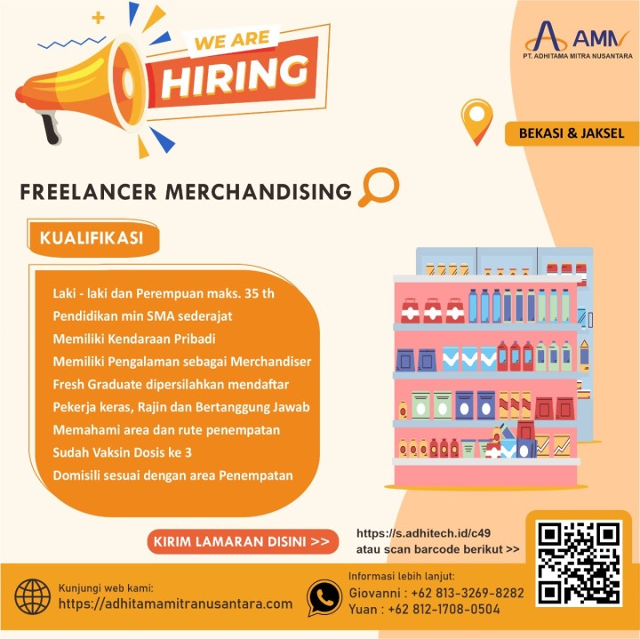 Lowongan Freelance Merchandiser di Bekasi & Jakarta Selatan