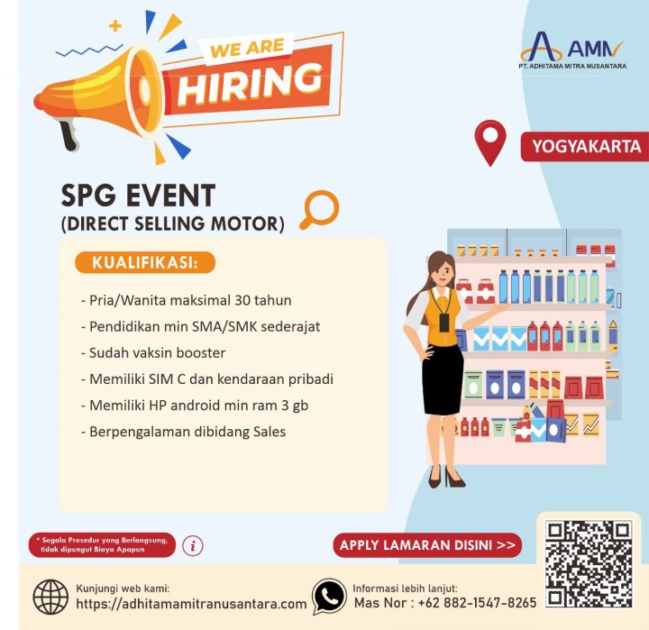 Lowongan SPG Event di Yogyakarta (Direct Selling Motor)
