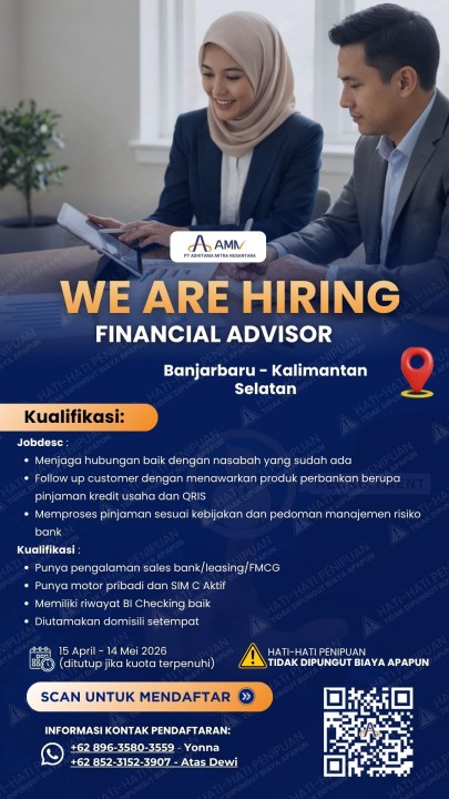 Financial Advisor (Sales Mikro Banking) Banjarbaru