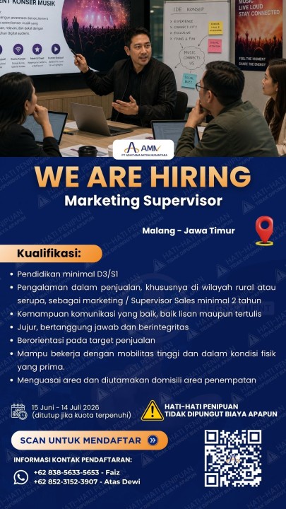Marketing Supervisor (RGE) - Malang