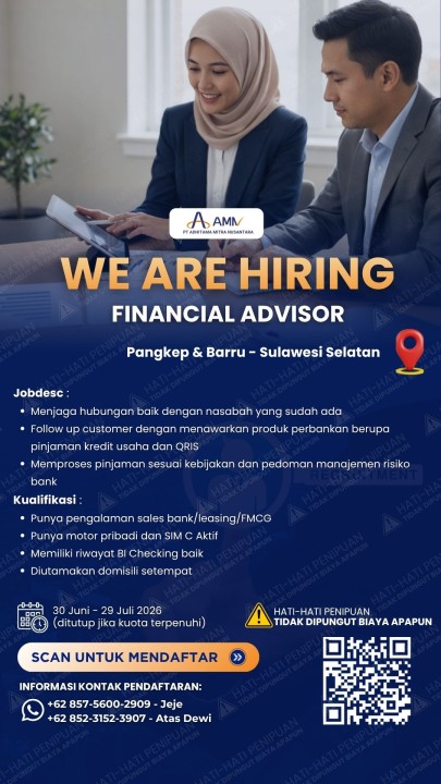 Financial Advisor (Sales Mikro Banking) - Pangkep Barru