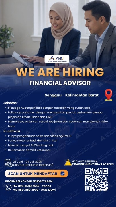 Financial Advisor (Sales Mikro Banking) - Sanggau