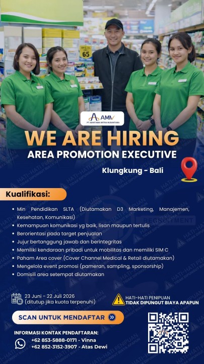 Area Promotion Executive (APE) Bali