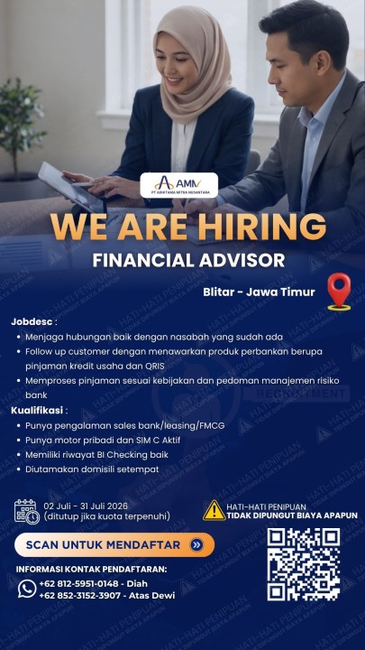 Financial Advisor (Sales Mikro Banking) Blitar