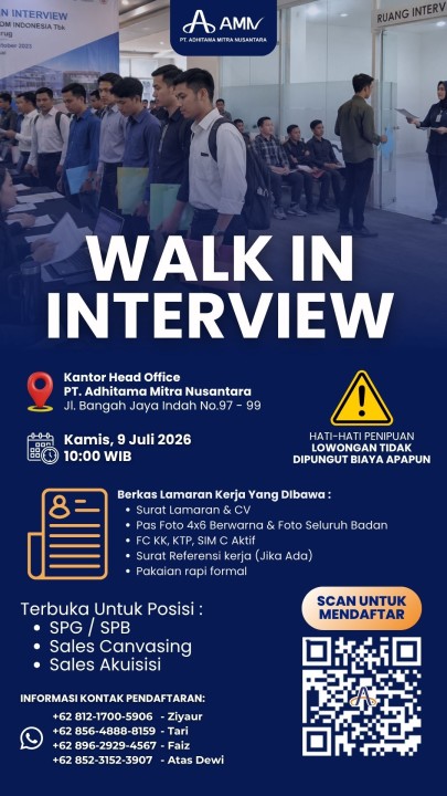Walk In Interview Sales