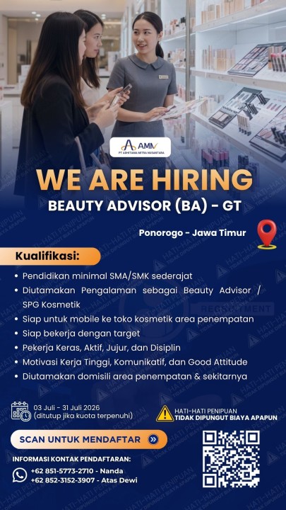 Beauty Advisor (BA) GT - Ponorogo