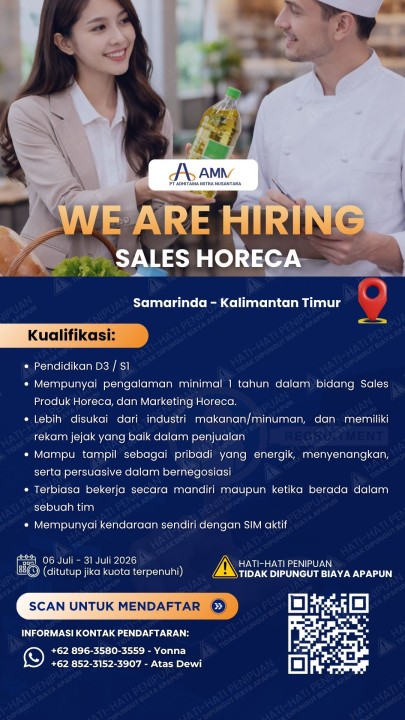 Sales Horeca area Samarinda
