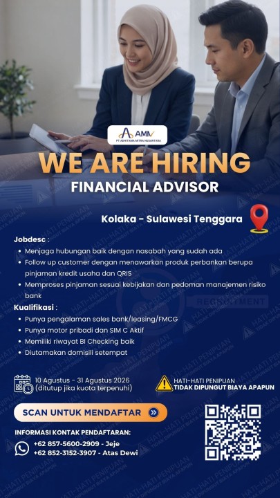 Financial Advisor (Sales Mikro Banking) Kolaka
