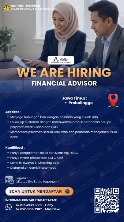 Financial Advisor (Sales Mikro Banking) Probolinggo